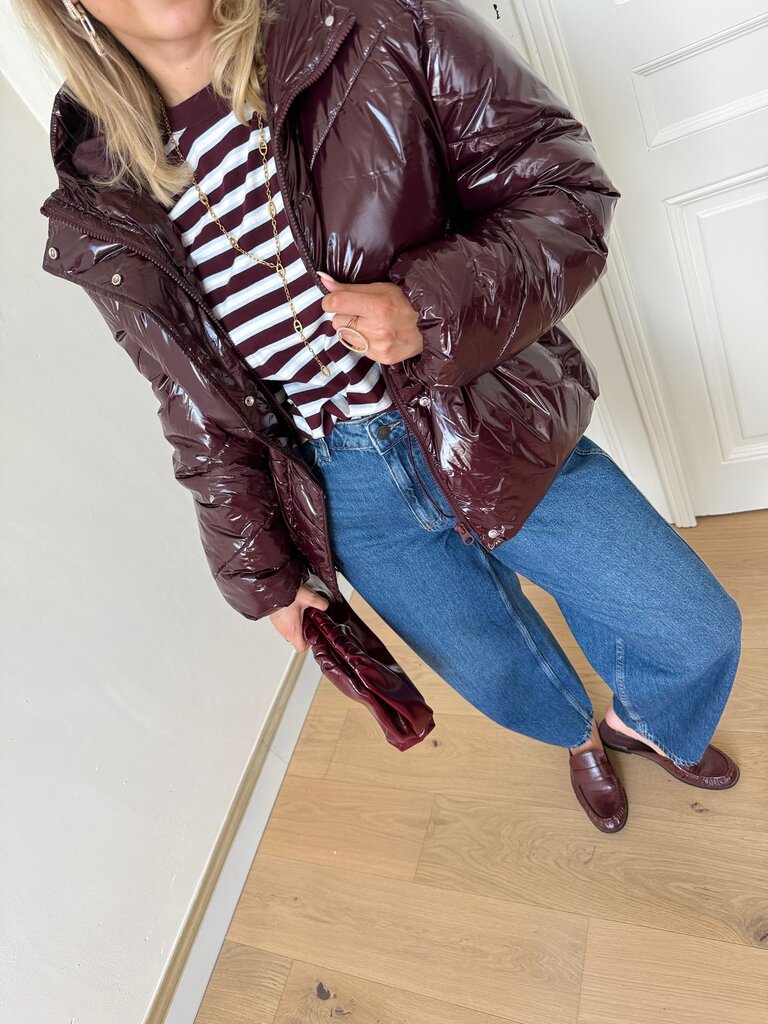 Rillo puffer burgundy