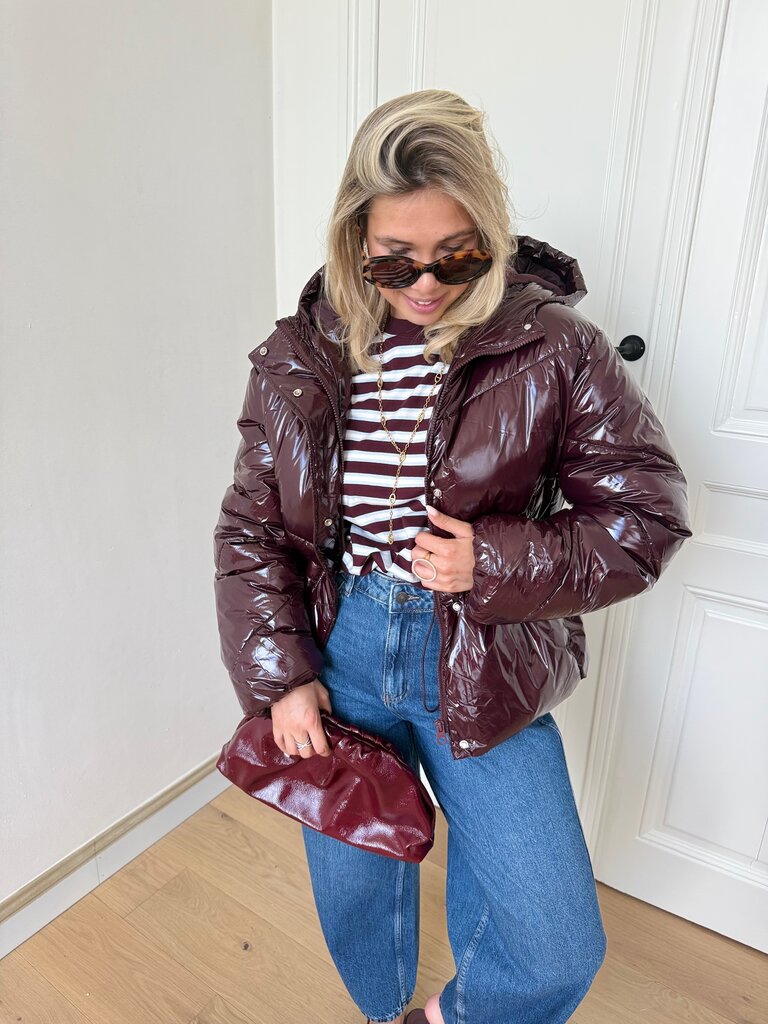 Rillo puffer burgundy