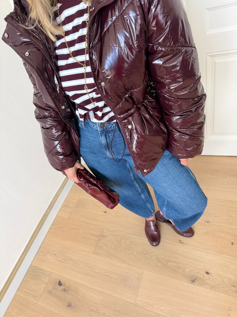 Rillo puffer burgundy
