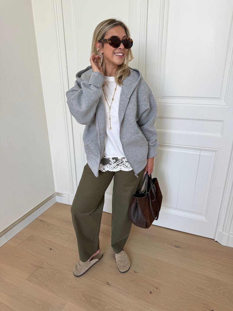 Naomi zipper sweat grey