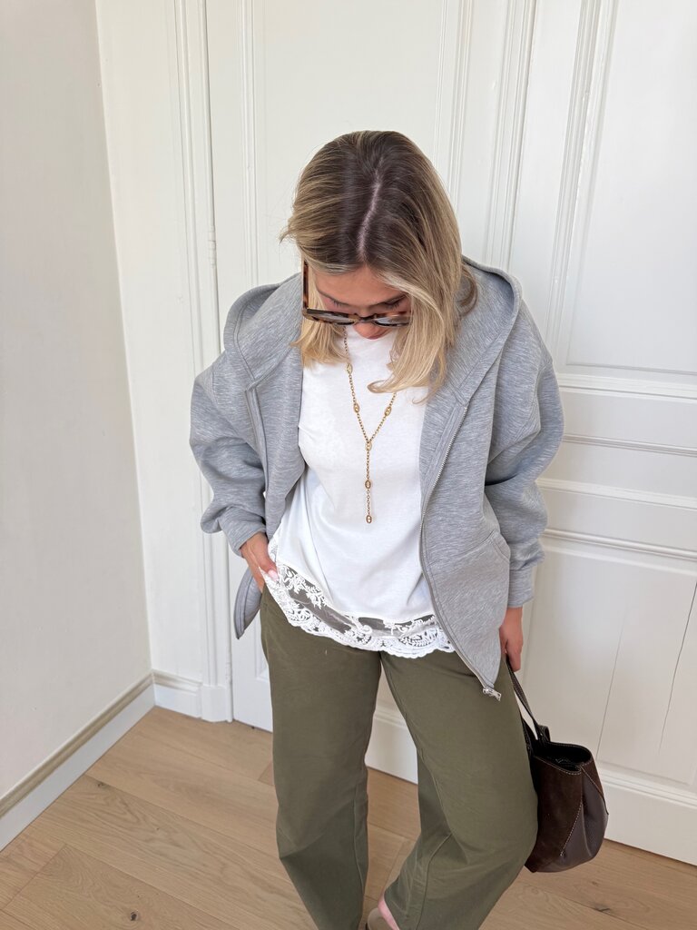 Naomi zipper sweat grey