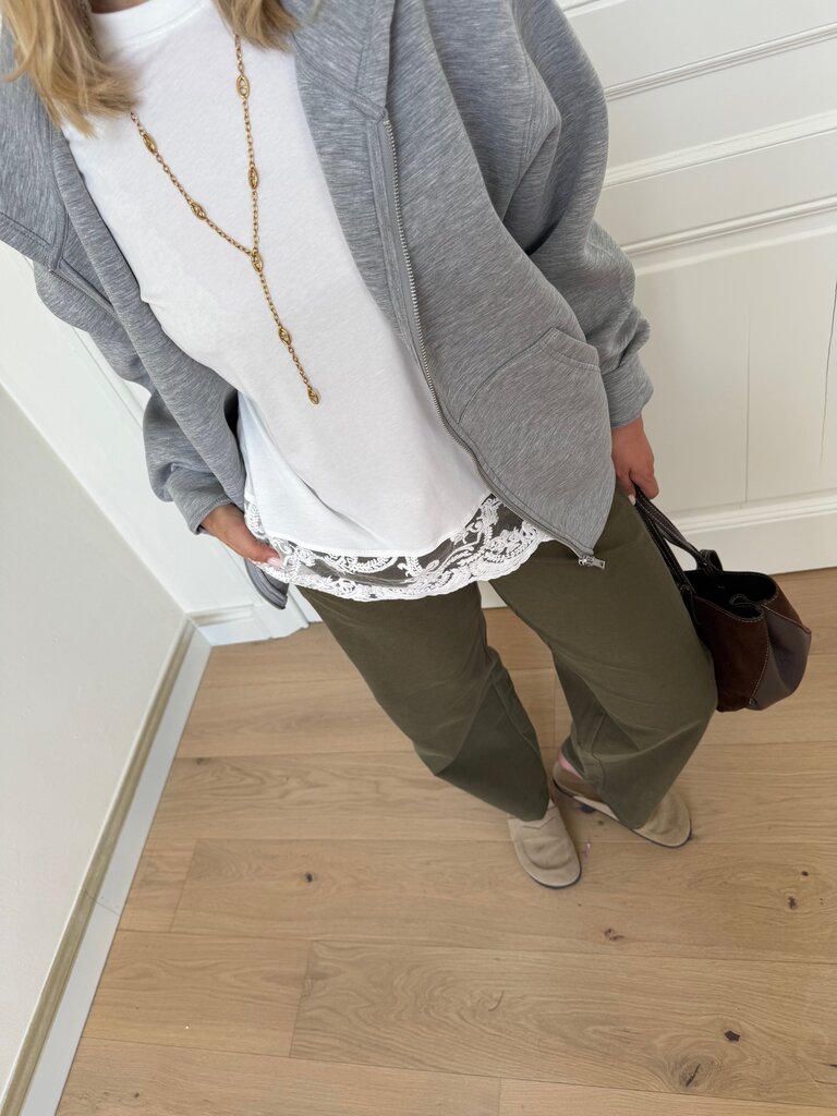 Naomi zipper sweat grey