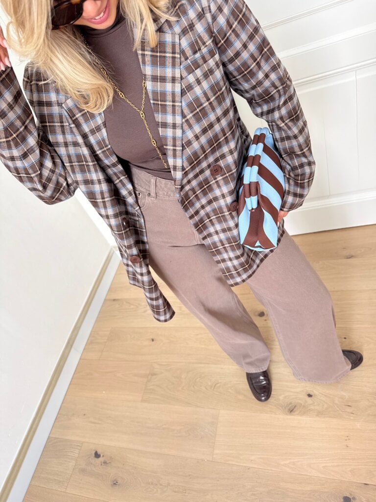 Star high neck pullover brown