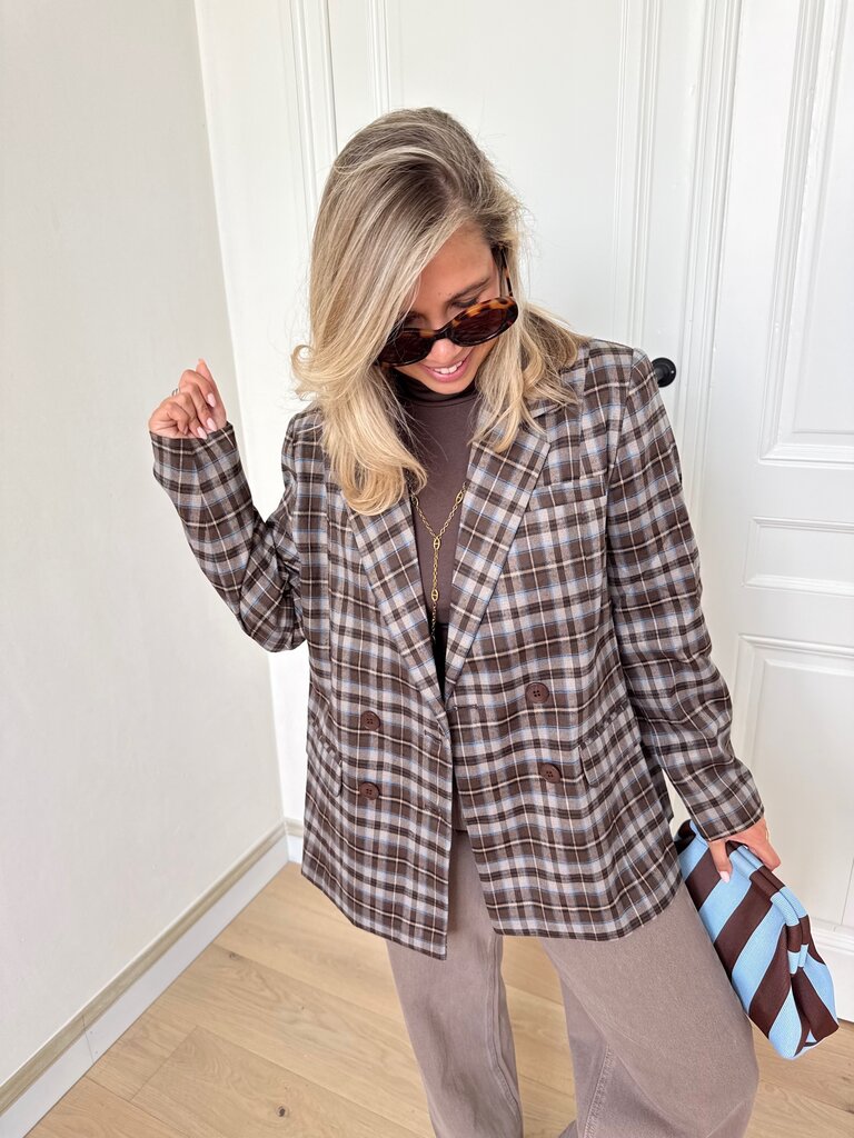 Star high neck pullover brown