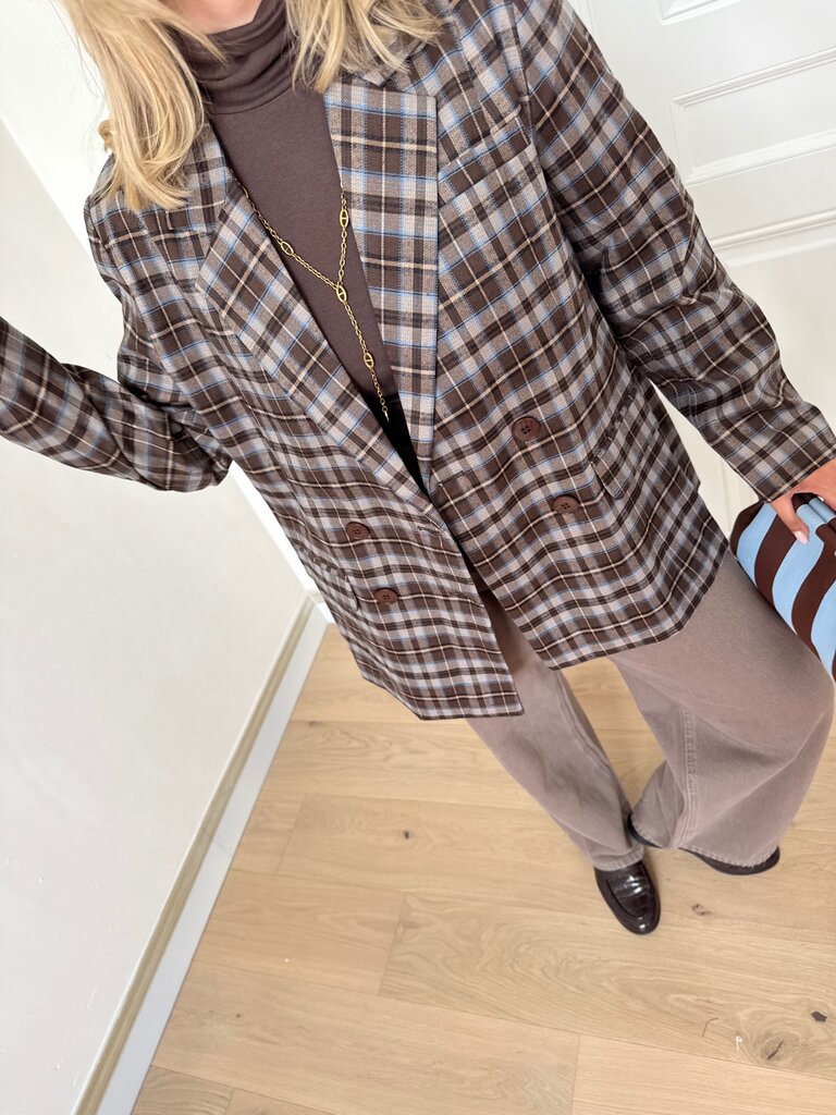 Star high neck pullover brown