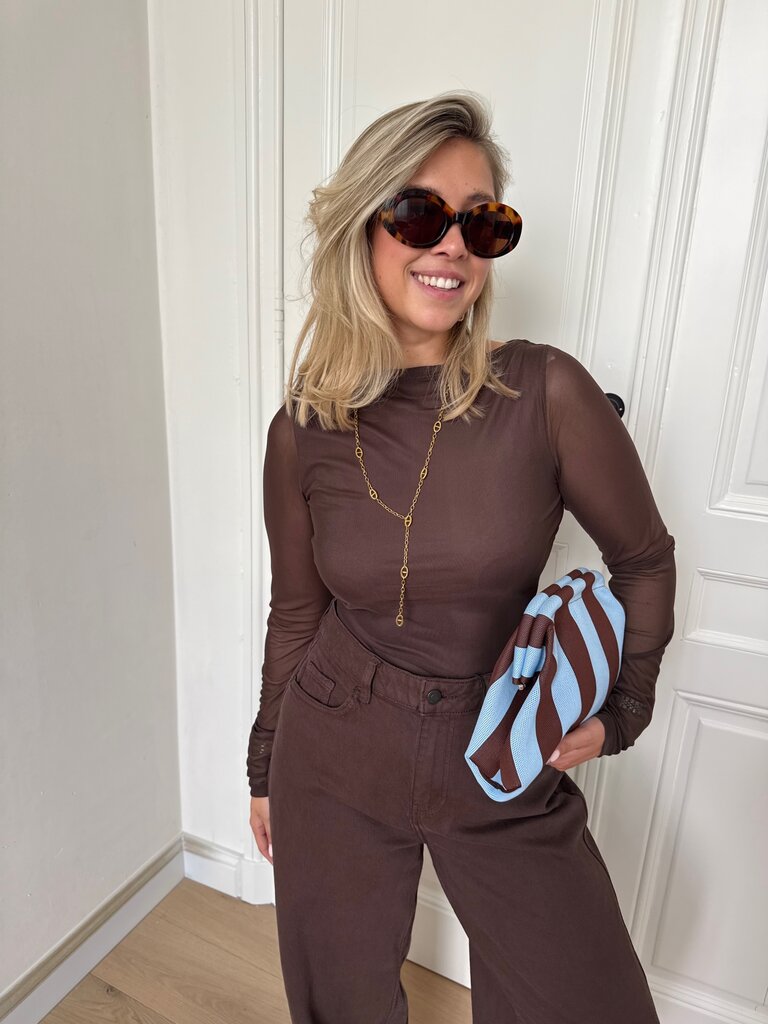 Minna mesh top brown