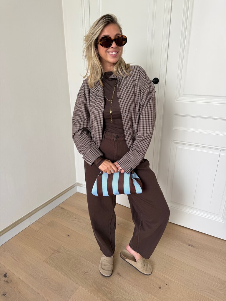 Umi check jacket brown