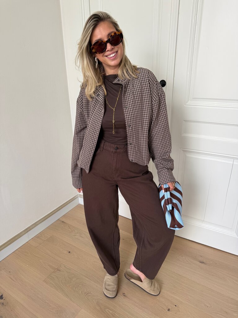 Umi check jacket brown