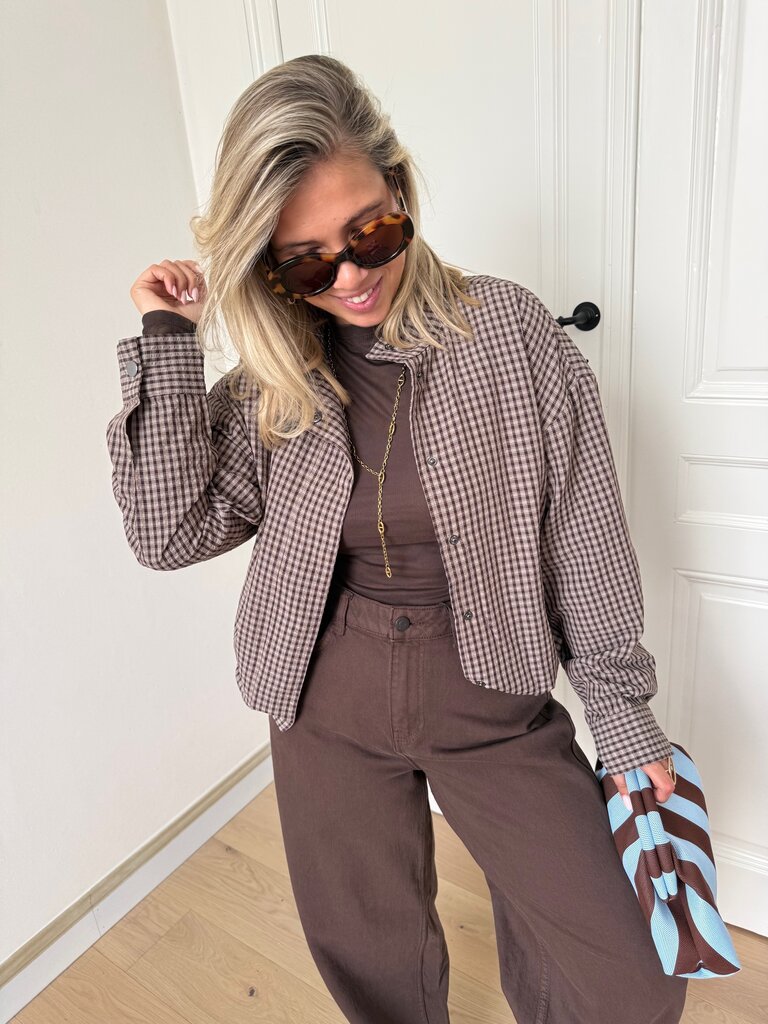 Umi check jacket brown