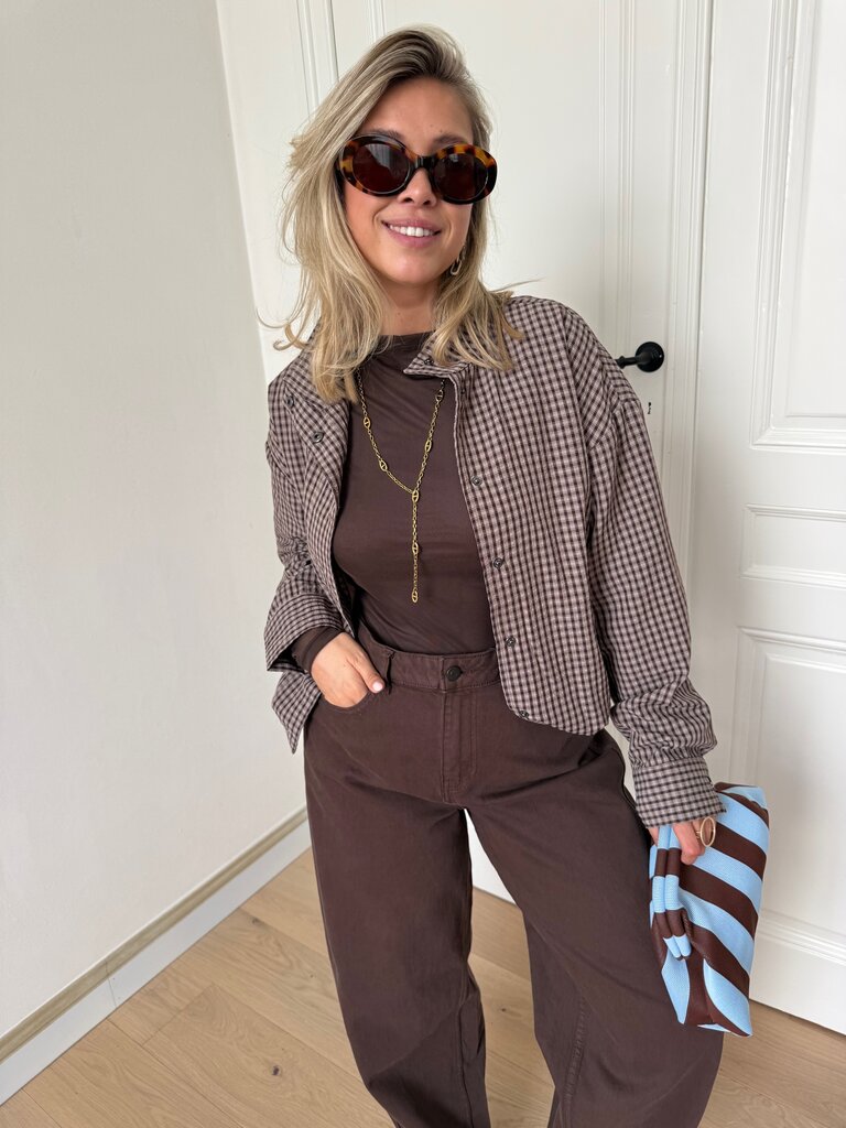 Umi check jacket brown