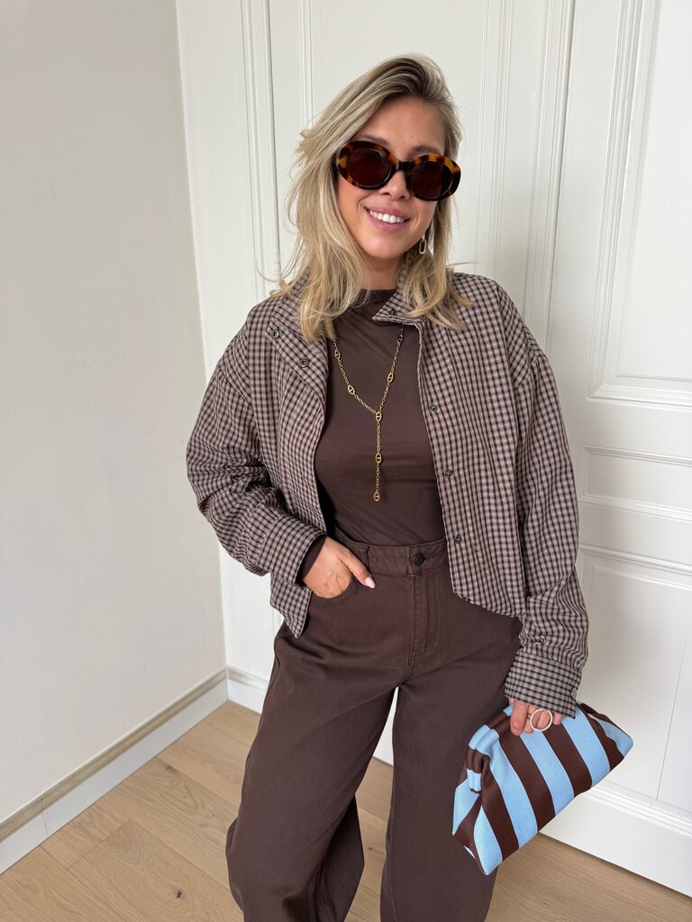 Umi check jacket brown