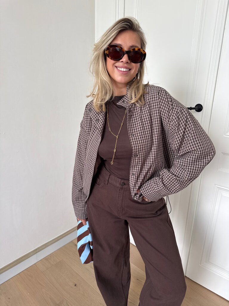 Umi check jacket brown