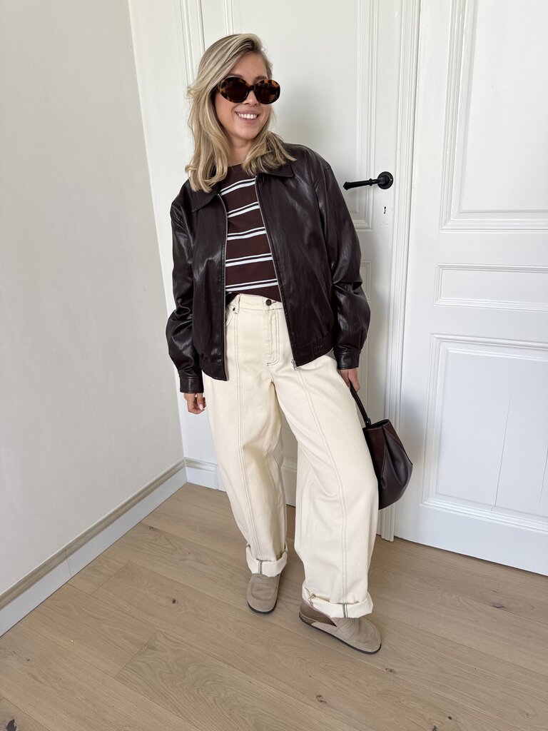Abby faux leather jacket brown