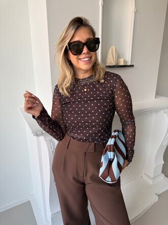 Bailey top brown/blue
