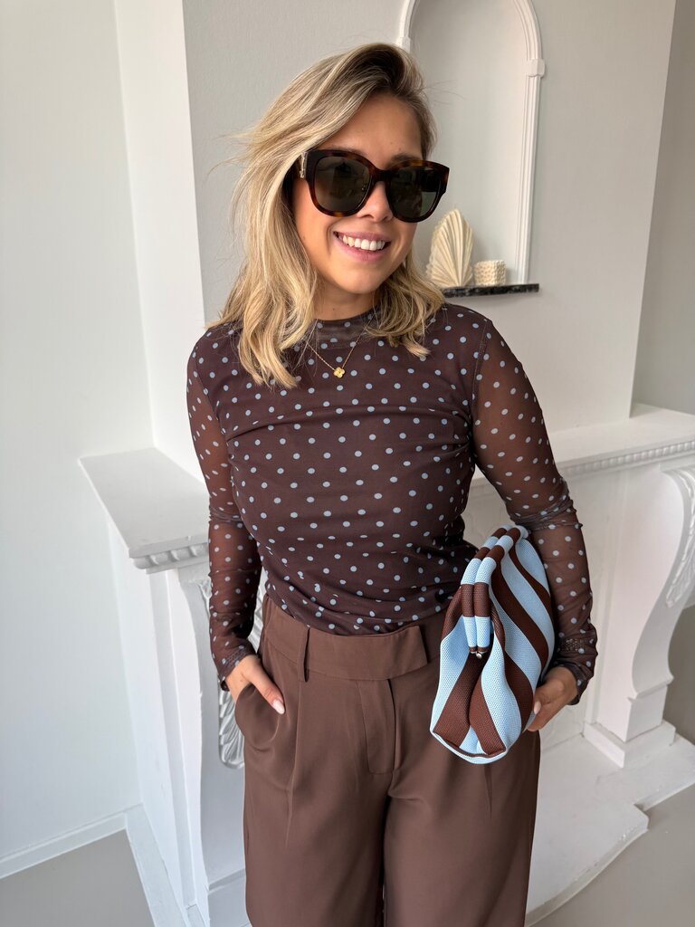 Bailey top brown/blue