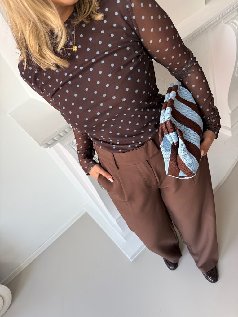 Bailey top brown/blue