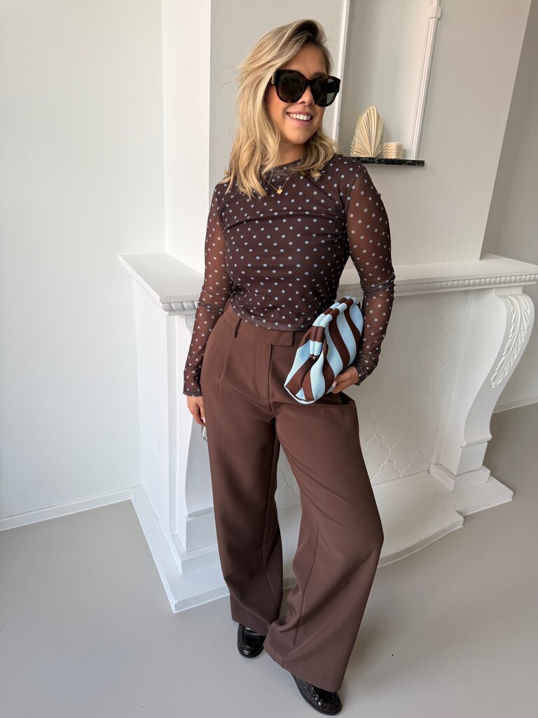 Bailey top brown/blue