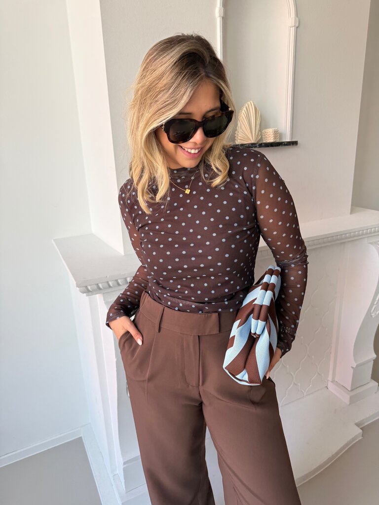 Bailey top brown/blue