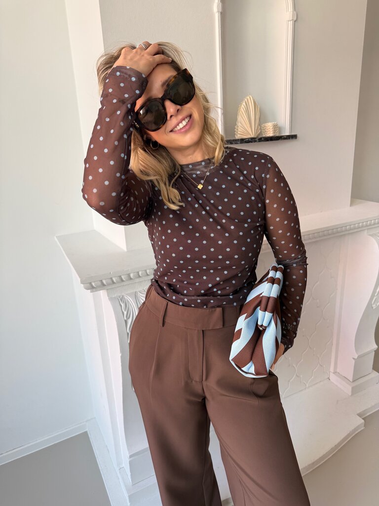 Bailey top brown/blue