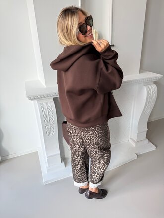 Naomi zipper sweat brown