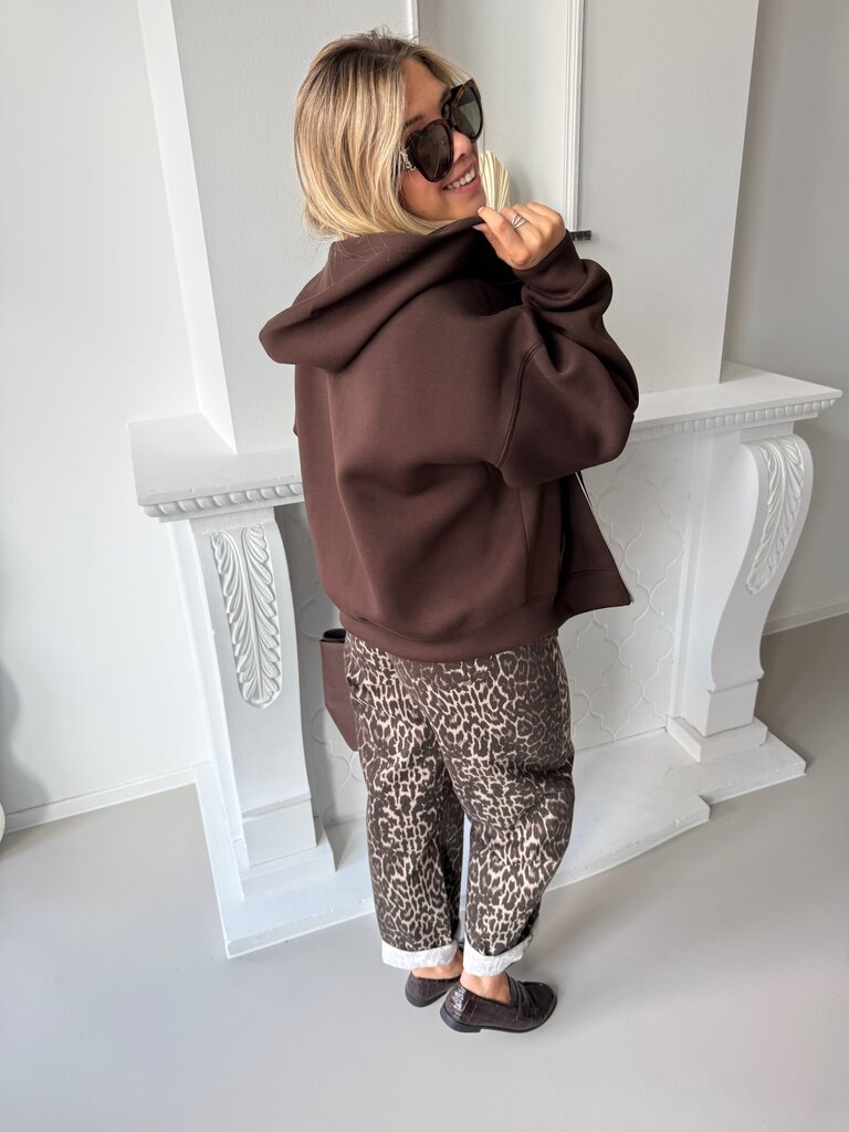 Naomi zipper sweat brown