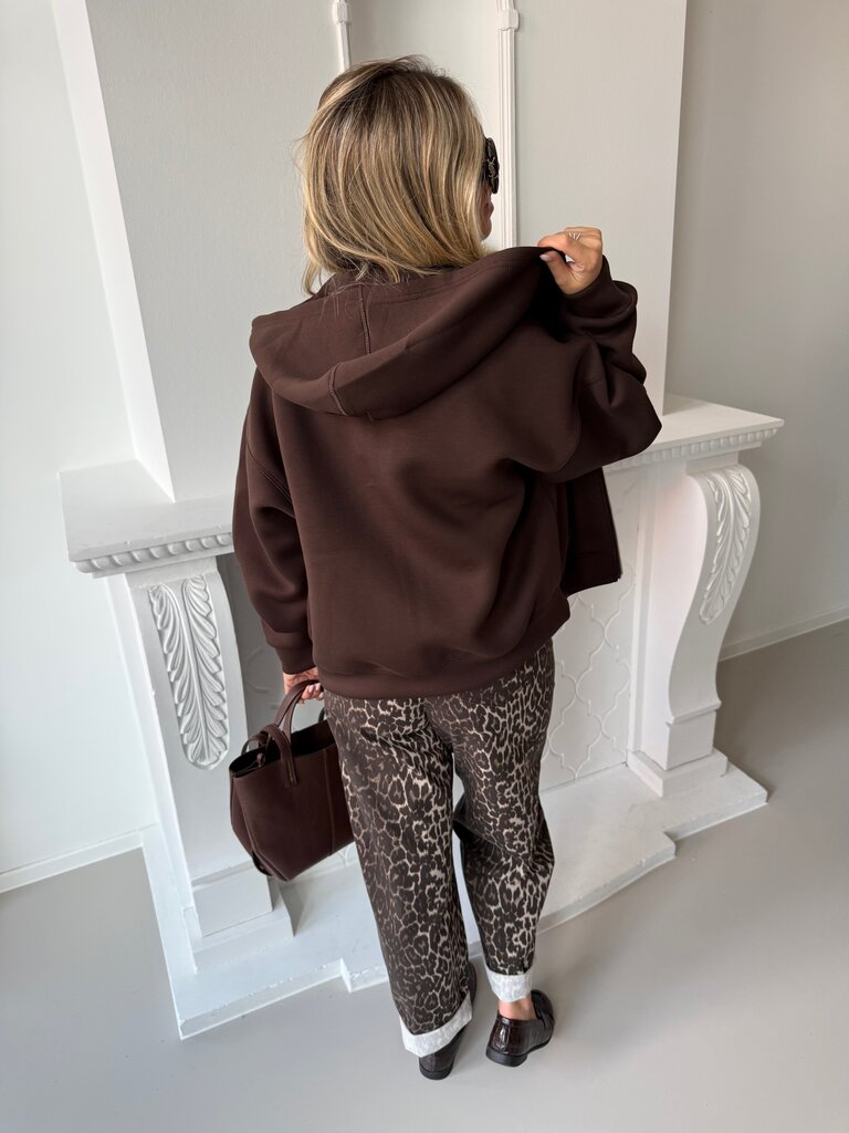 Naomi zipper sweat brown