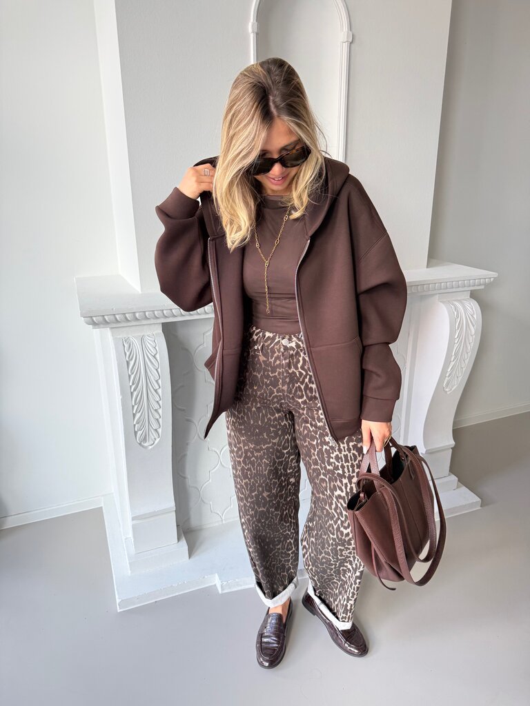 Naomi zipper sweat brown