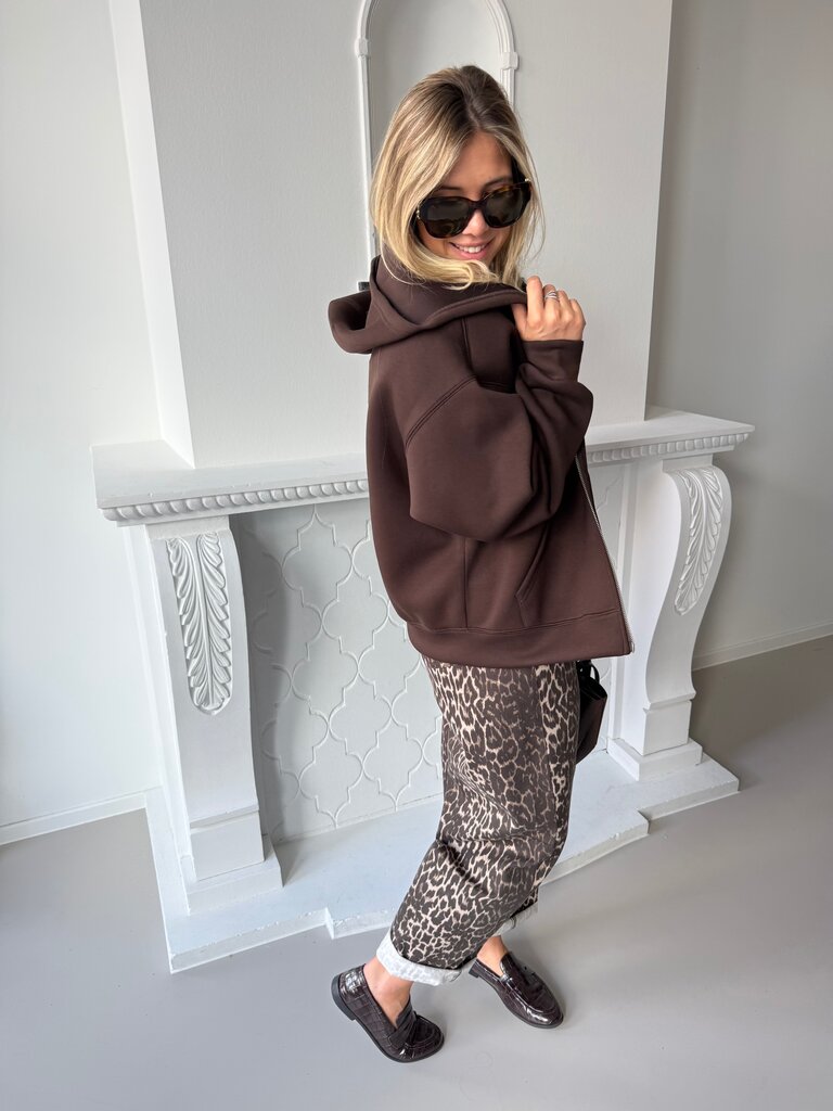 Naomi zipper sweat brown
