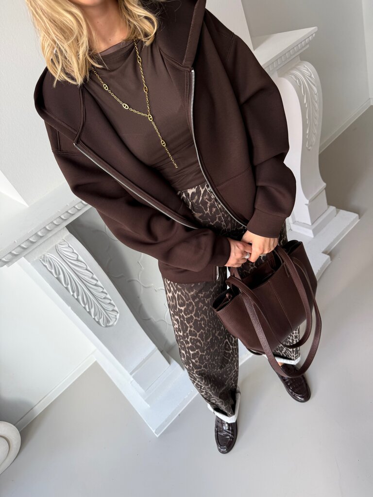 Naomi zipper sweat brown