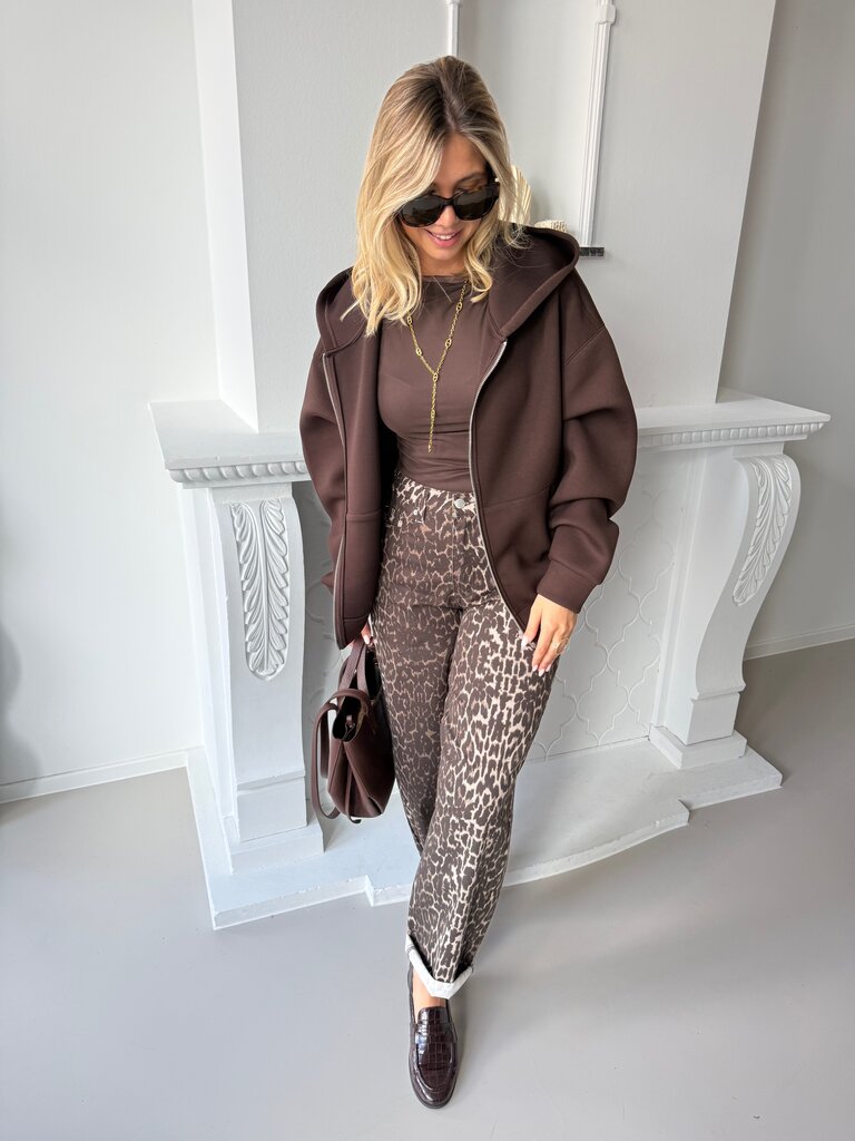 Naomi zipper sweat brown
