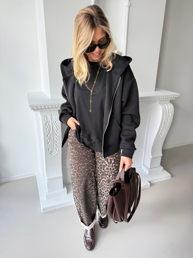 Naomi zipper sweat black