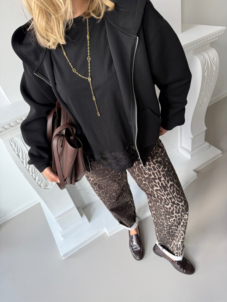 Naomi zipper sweat black