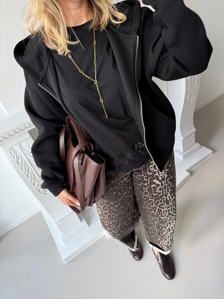Naomi zipper sweat black