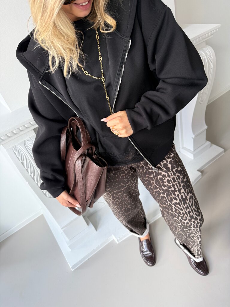 Naomi zipper sweat black