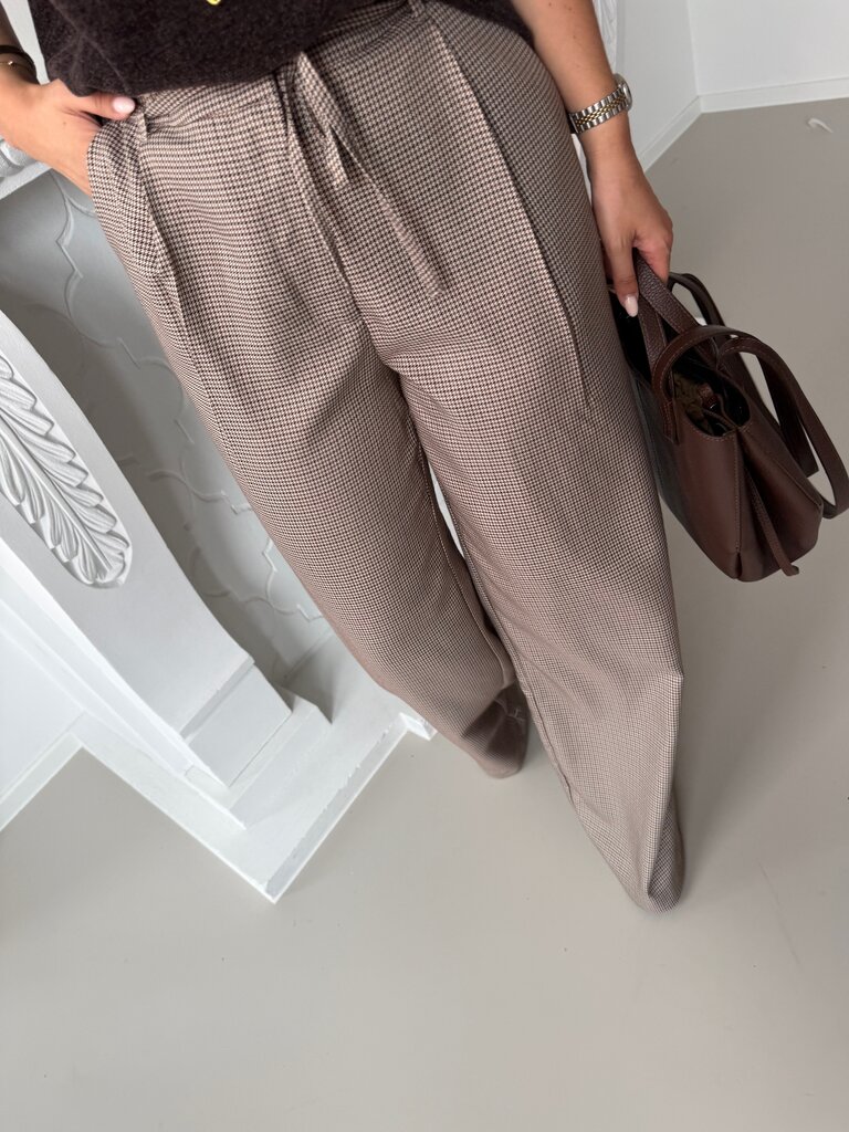 Miria check belt pantalon