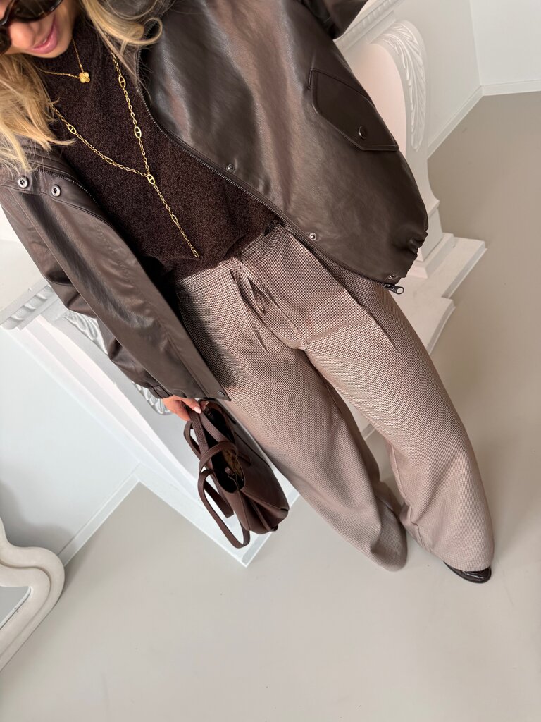 Miria check belt pantalon