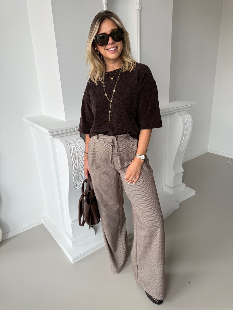 Miria check belt pantalon