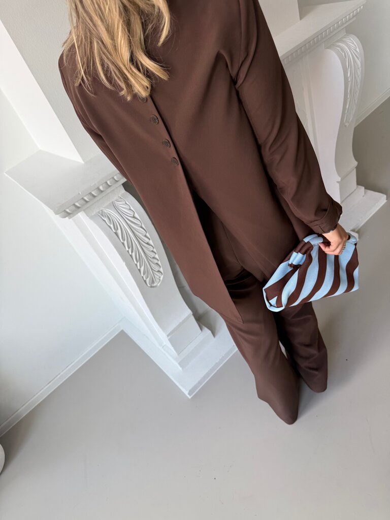 Lana split blazer brown