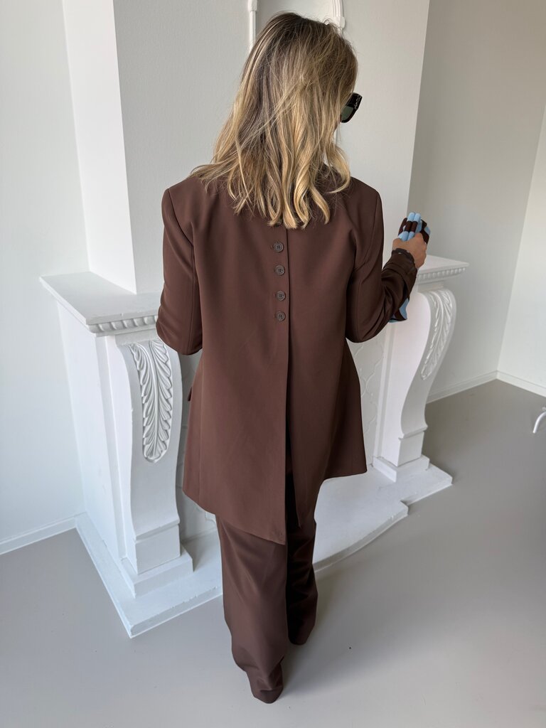 Lana split blazer brown