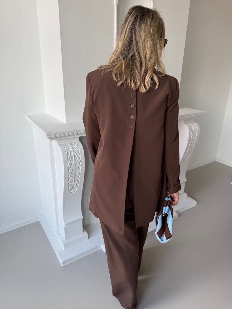 Lana split blazer brown