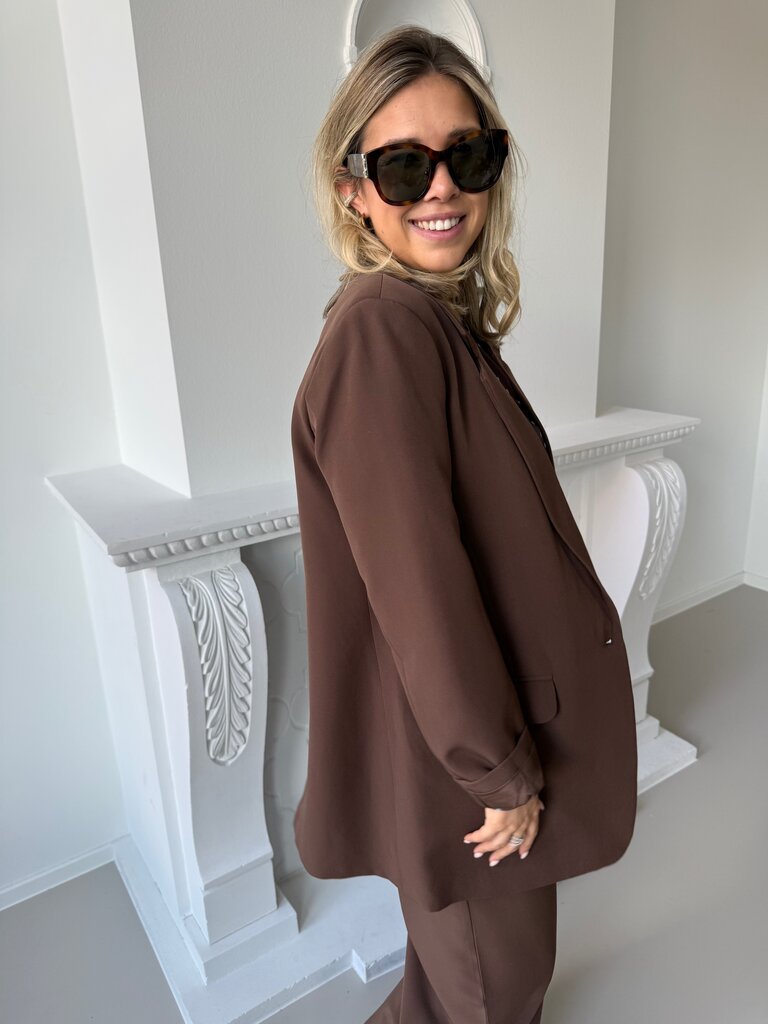 Lana split blazer brown