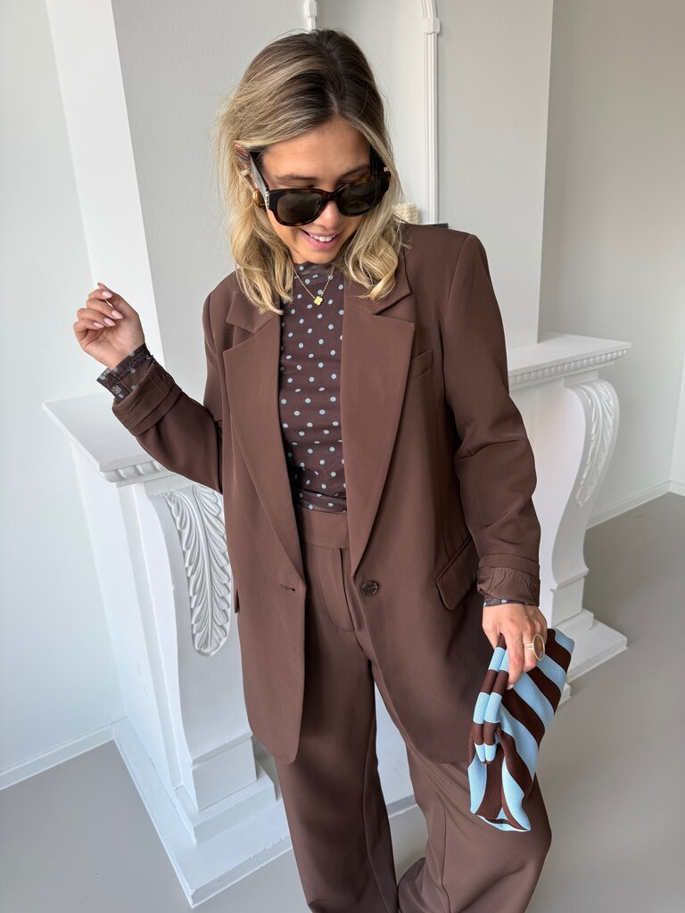 Lana split blazer brown