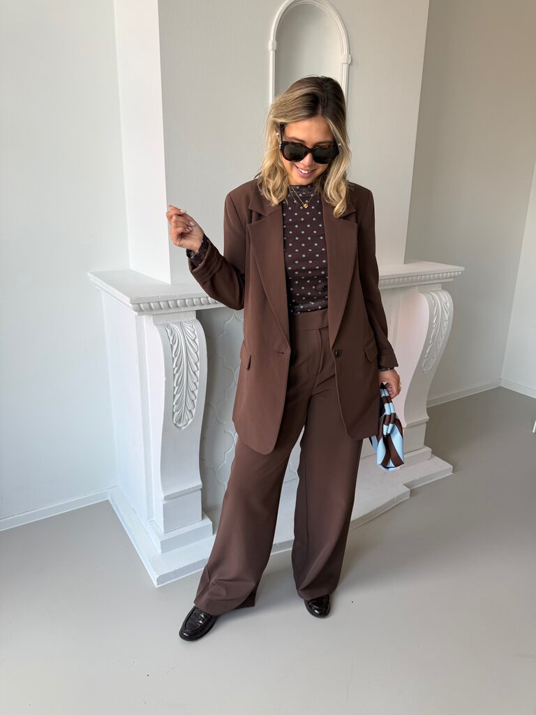 Lana split blazer brown