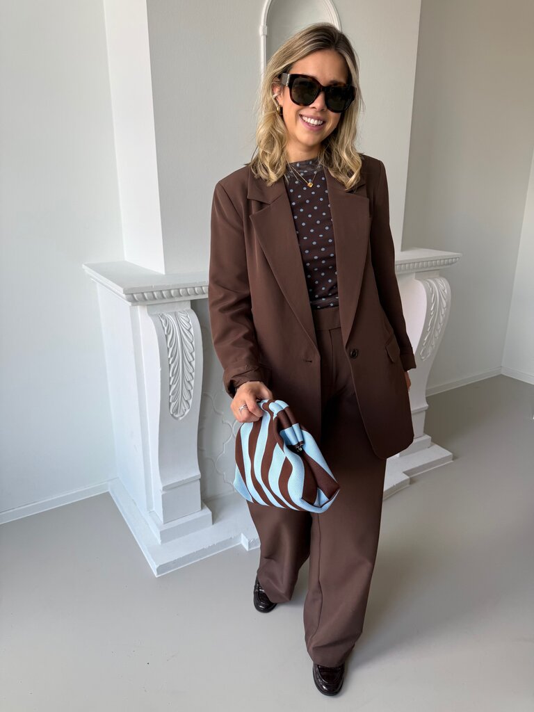Lana split blazer brown