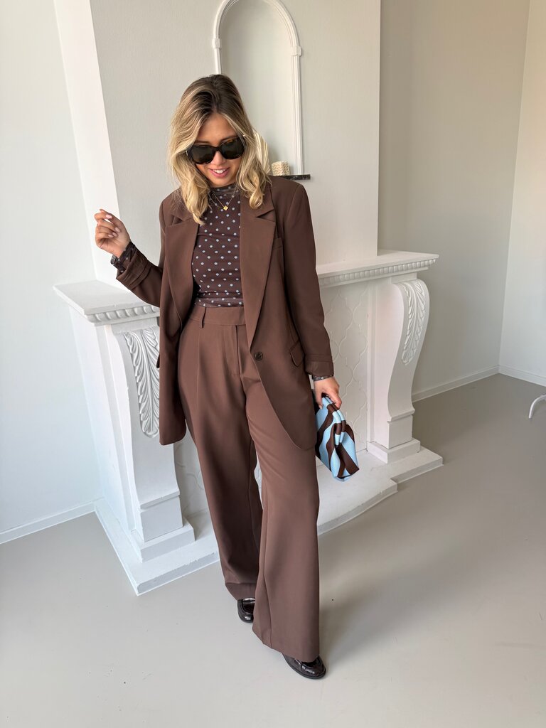 Lana split blazer brown
