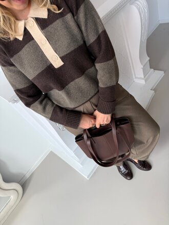 Ruby polo knit brown/grey