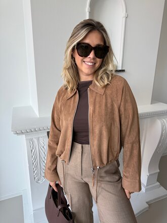 Lixa faux suede jacket camel
