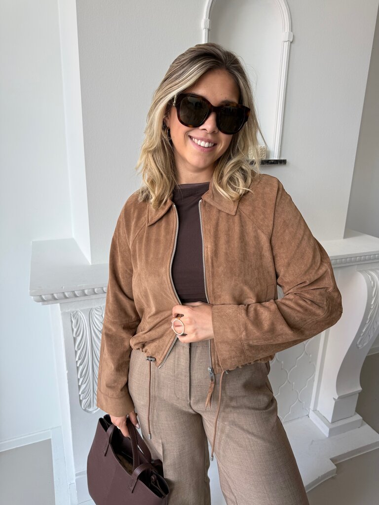 Lixa faux suede jacket camel