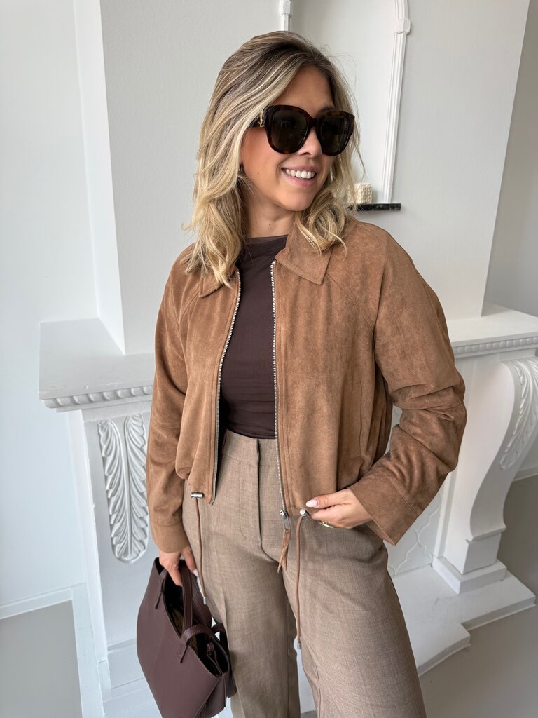 Lixa faux suede jacket camel