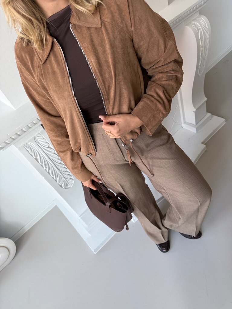Lixa faux suede jacket camel